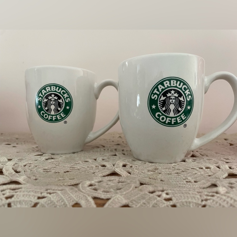 Starbucks coffee cup 2007 collection set of 2  14oz Tea mug